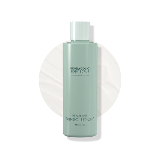 Bioglycolic Body Scrub - Body Wash with Glycolic Acid to Resurface Texture and Exfoliate Legs and Arms - Marini SkinSolutions
