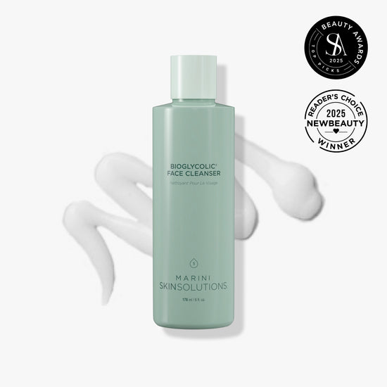 Bioglycolic Face Cleanser awarded best exfoliating cleanser by NewBeauty magazine - Resurface texture and exfoliate pores - Marini SkinSolutions