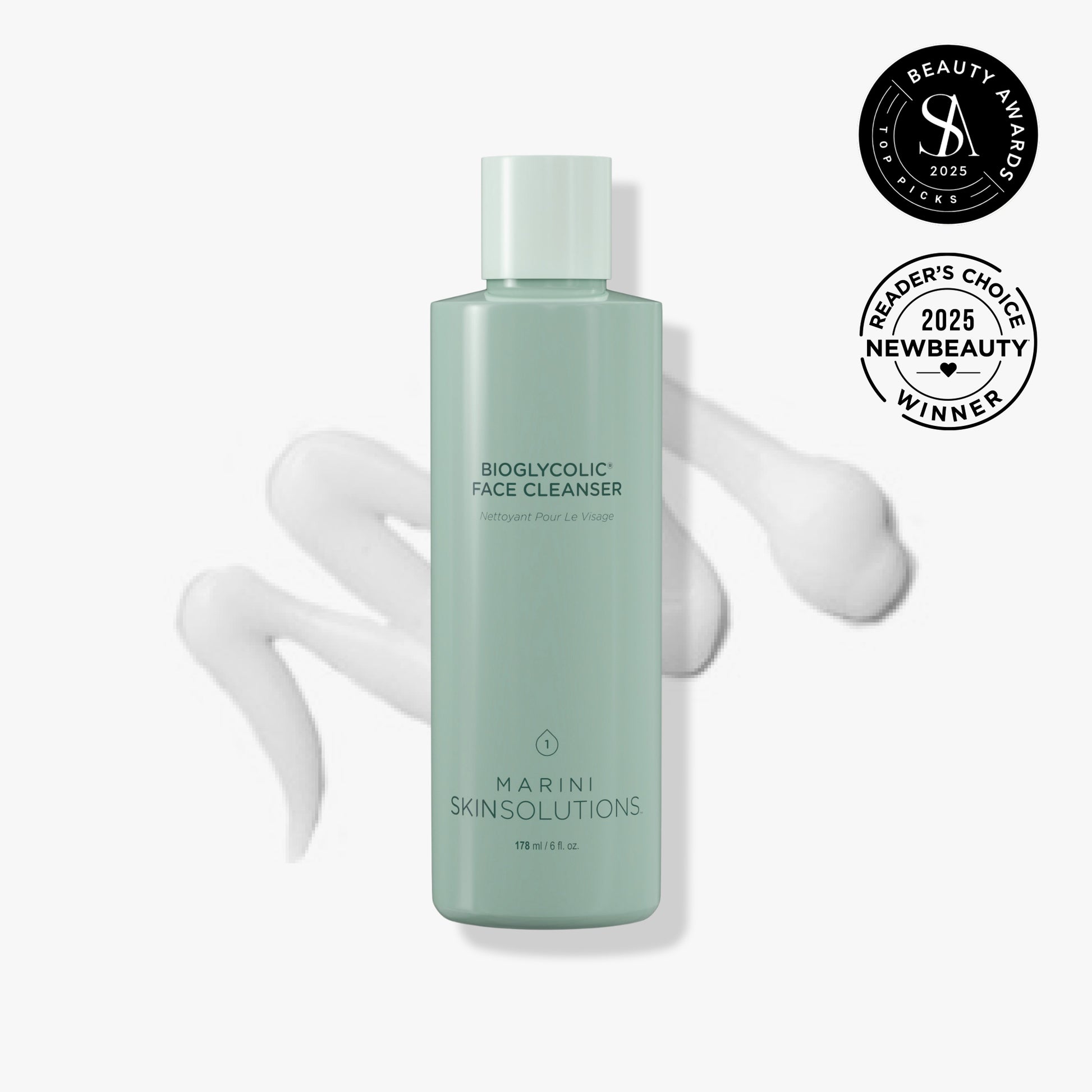 Bioglycolic Face Cleanser awarded best exfoliating cleanser by NewBeauty magazine - Resurface texture and exfoliate pores - Marini SkinSolutions