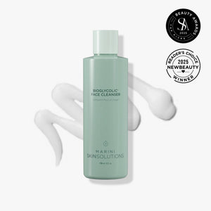 Bioglycolic Face Cleanser awarded best exfoliating cleanser by NewBeauty magazine - Resurface texture and exfoliate pores - Marini SkinSolutions