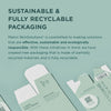 Sustainable and fully recyclable packaging with text about Marini SkinSolutions' commitment to eco-friendly practices.