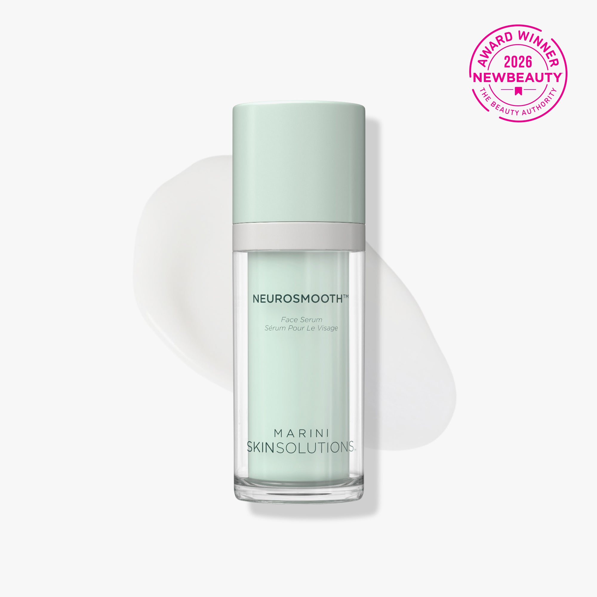 NeuroSmooth Glass Skin Face Serum from Marini SkinSolutions awarded best post-procedure award by NewBeauty Magazine - Anti-aging wrinkle face serum with peptides for glass smooth skin